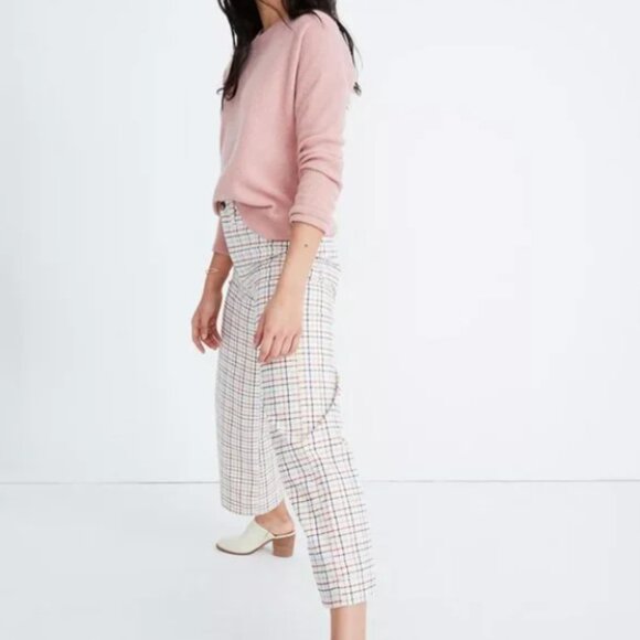 Emmett Wide-Leg Crop Pants in Rainbow Windowpane - Picture 4 of 5